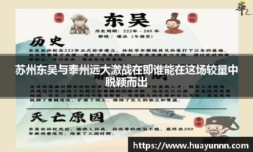 苏州东吴与泰州远大激战在即谁能在这场较量中脱颖而出